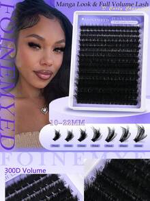 Mi giả dạng chùm 300D, độ dày 10-22mm, mi giả dạng chùm xoăn hoạt hình, mi giả từng sợi D-Curl để tự làm tại nhà. - D - Xem 5