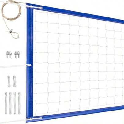 Linlin Stationery Store  Professional Volleyball Net Outdoor Heavy Duty All Weather Enhanced Extended Stainless Steel Cable Extra Thick Borders For Backyard Beach Pool Indoor Outdoor- Regulation 32x3FT Net Only