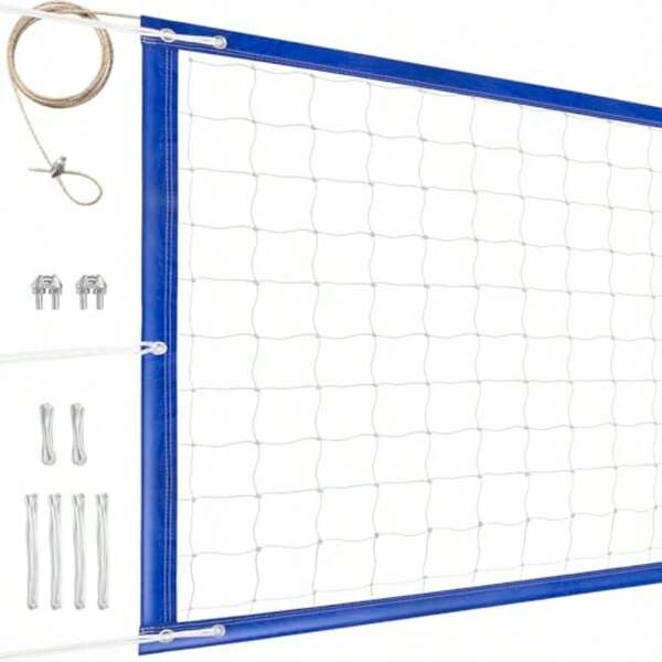 Linlin Stationery Store  Professional Volleyball Net Outdoor Heavy Duty All Weather Enhanced Extended Stainless Steel Cable Extra Thick Borders For Backyard Beach Pool Indoor Outdoor- Regulation 32x3FT Net Only