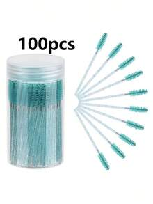 50/100支一次性睫毛膏刷，睫毛膏刷化妆刷套装，适用于睫毛嫁接和眉毛刷，100支带收纳盒，50支不带收纳盒 - 彩色 - 查看 9