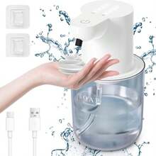 DONASIRA 400ml Large Capacity Touchless Automatic Infrared Soap Dispenser, Electric Home Cleaning Detergent Quick Dispenser Pump, Portable Handwash Bottle, Desk-Mounted Or Wall-Mounted Installation, USB Rechargeable, 4 Adjustable Foam/Liquid Flow Levels, Suitable For Kitchen And Bathroom, New Spring Release - Multicolor - View 17