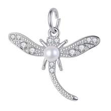 1pc Kawaii Animal & Flower Pearl Dangle Charms, Silver Plated Rhinestone Pendants For DIY Handmade Bracelet Necklace Jewelry Making - Silver - View 8