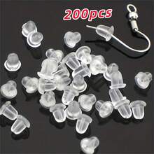 205-2000 piezas Soportes de silicona para pendientes, Topes de pendientes DIY, Broches de pendientes, Accesorios para pendientes - tapones para los oídos de silicona - Ver 12