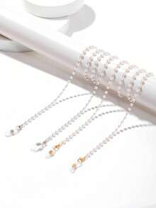 Bộ 2 chiếc dây đeo kính thời trang nữ đính ngọc trai giả, dây đeo kính hạt ngọc trai giả, dây đeo kính chống trượt, dây đeo kính đọc sách, dây đeo kính du lịch. - Nhiều màu - Xem 11