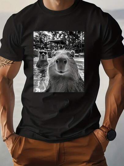 Camiseta de manga corta con diseño retro creativo para hombre, versátil para todas las estaciones, versión regular adecuada tanto para hombres como para mujeres, para el transporte diario, reuniones al aire libre y como regalo para hombres. VMOO
