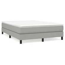 vidaXL Boxspringbett Mit Matratze Hellgrau 140x190 Cm Stoff - Grey - View 2
