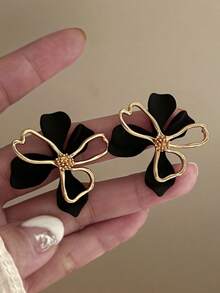 2件套时尚、优雅、迷人的女士双层花卉耳环 - 花朵耳環 - 查看 2