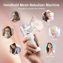 Portable Handheld Nebulizer For Women: Dual Speed Control, Self-Cleaning, Rechargeable Mesh Nebulizer Machine | LED Display | -Grade For COPD, Asthma, Bronchitis | Compact For Home, Travel, | Perfect Mother's Day & Women's Day Gift - 玫瑰金 - 查看 2