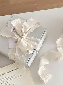 10 Yards/Roll Polyester Satin Ribbon With Ruched Lace Edge, Gift Wrapping Decorative Ribbon Suitable For Gift Boxes, Packaging Bags, Bows, Gift Wrapping, Bouquet Wrapping, DIY Crafts, Wedding Decoration, Party Decoration, Mother's Day & Valentine's Day Gift Wrapping - Multicolor - View 4