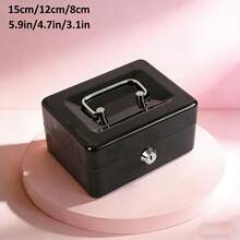 Portable Key Box, Steel Cash Box With Lock For Home/Store, 2-Layer Coin Tray, Sturdy Steel Cash Box With Handle For Storing Coins, Jewelry, Valuables, Suitable For Home Use - Multicolor - View 17
