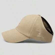 Sombrero de protección solar para exteriores, primavera/verano 2026, gorra de béisbol con media malla y coleta para mujer, gorra visera con estampado de letras estilo coreano, para playa y viajes - Multicolor - Ver 5