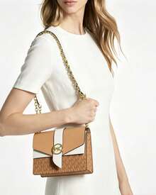 Túi đeo chéo nhỏ, túi nắp gập, túi đeo vai thời trang nữ MICHAEL KORS, thích hợp cho việc đi làm hàng ngày. - màu nâu - Xem 6