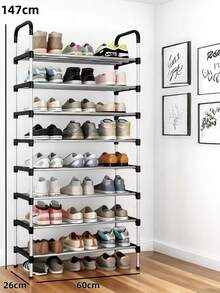 Storage Rack, Heavy Duty Metal Shoe Rack For Shoes, Narrow Shoe Rack, Shoe Organizer, Simple Shoe Rack, Shoe Box, Clothes Organizer, Storage Shoe Rack, Space Saving Standing Shelf, Easy To Assemble, Suitable For Entryway, Hallway, Bedroom, Living Room, Home, Dorm - 銀色 - 查看 16