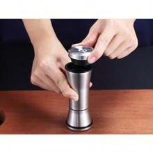 Coffee Grinder, Refillable Stainless Steel Pepper Grinder, Pepper Mill, Salt Grinder, Salt Shaker, Salt & Pepper Shaker Set (2-Piece) - Silver - View 3