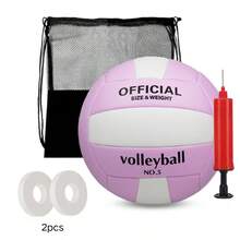 5# Standard Size Volleyball Set - Volleyball + Portable Net Bag + Air Pump, All-In-One, No Need For Additional Purchase, Ready To Use. Portable & Compact Storage, Reinforced Net Bag, Lightweight And Easy To Carry, Convenient For Travel And Training. Comes With Air Pump For Easy Inflation To Standard Pressure. Suitable For Training, PE Class, And Recreational Use. - Multicolor - View 1