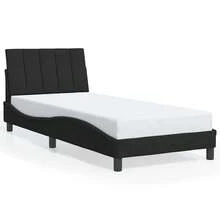 vidaXL Bettgestell Ohne Matratze "Hanko" Schwarz 90x200 Cm Samt - Black - View 2