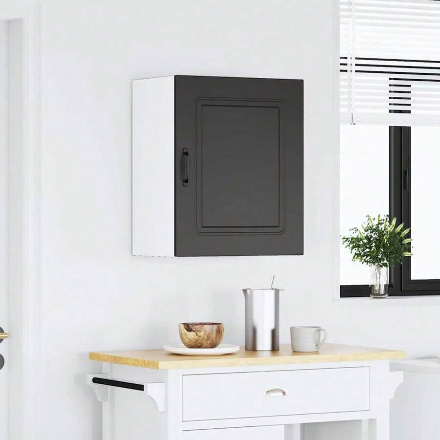 vidaXL Küchen-Hängeschrank Kalmar Schwarz Holzwerkstoff - Noir - Voir 1