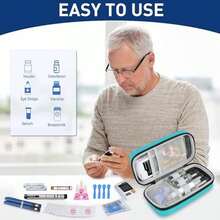 Insulin Cooler Travel Case, Portable EVA Medicine Travel Cooler, Diabetes Case With 2 Reusable Ice Packs TSA Approved For Diabetic Supplies Patent Pending(Seafoam-No Temp) - Seafoam-No Temp - 查看 6