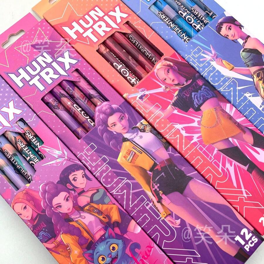 Hasbro Bộ 12 bút chì hoạt hình dễ thương Miralumini Creative 2B dễ gọt, phiên bản ngẫu nhiên - Hình chữ nhật - Xem 1