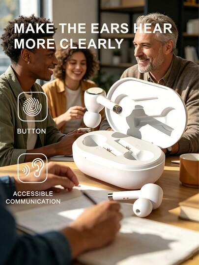 Rechargeable Hearing Aids For Seniors, Invisible Digital Hearing Amplifiers With Noise Cancelling, 24H Battery Life Noise Cancelling Hearing Aids For TV & Conversation, Digital Hearing Amplifier For Seniors, No Whistling