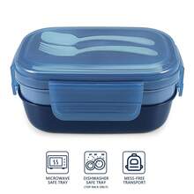 Caperci Stackable Bento Box For Adults, 55 Oz 3-Tier Lunch Box With Compartments, Built-In Utensil Set, Leakproof Lunch Container For Work - Multicolor - View 6