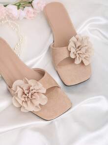 1 par de accesorios desmontables DIY para zapatos, decoración de flores de rosa de poliéster de estilo bohemio elegante para tacones, zapatos, adornos versátiles para zapatos en beige, rosa, burdeos, rojo, marrón, albaricoque, negro - Albaricoque - Ver 2
