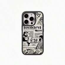 レトロアート柄のスマホケース、 17 16 15 14 13 12 11 Pro Max XS対応、ユニークな耐衝撃保護カバー - ブラック - チェックする 2