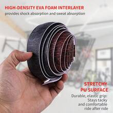 1 par de cinta para manillar de bicicleta de carretera Pollycycle, envoltorio para manillar antideslizante y amortiguador de PU/EVA con tapones para extremos de manillar - Multicolor - Ver 4