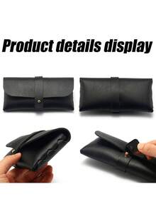 2PCS Vintage Leather Pencil Case & Eyewear Organizer - Premium PU Material, Multi-Functional Desk Accessory For Office, School Supplies, Productivity Upgrade, Holiday Gift Set (Christmas, Thanksgiving, New Year) - Aesthetic Work Essentials, Minimalist Desk Organizer, Back To School Supplies, Independence Day , Labor Day , Summer Organization - Multicolor - View 6