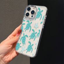 1 pièce Étui de protection pour téléphone en métal transparent avec objectif de caméra, design minimaliste personnalisé anti-chute et anti-dérapant avec motif de tortue de mer et d'étoile de mer, compatible avec iPhone 7/8/7 Plus/8 Plus/X/XS/XR/XS Max/11/11 Pro/11 Pro Max/12/12 Pro/12 Pro Max/13/13 Pro/13 Pro Max/14/14 Pro/14 Pro Max/14 Plus/15/15 Pro/15 Pro Max/15 Plus/16/16 Pro/16 Pro Max/16 Plus/17/17 Pro/17 Pro Max/Air - Multicolore - Voir 3