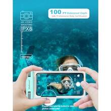 wellhouse - Funda impermeable para teléfono celular funda impermeable para iPhone 16 15 14 13 12 Pro Max XS  IPX8 3D bolsa seca para teléfono celular paquete de 2 unidades negro y verde - Paquete de 1  Azul claro luminoso de 7.000 pulgadas - Ver 4