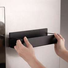 2件套多功能磁性收纳架，1大1小组合装，黑色金属壁挂式整理架，坚固厚实结构 - 彩色 - 查看 4