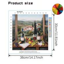 1 Set Tuscan Window View Cross Stitch Kit (Semi-Finished), DIY Art Needlework Materials, 11CT Cross Stitch Decorative Painting, Creative Handmade Gift. Complete Set Home Decor Printed Cross Stitch Craft, Suitable For Home Decor Knitting Art. Frame Not Included - Window View - View 6