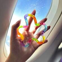 1Pc/4Pcs Pop Tubes Fidget Toy, Sensory Stretch Tubes, Adult Novelty Toys,Adult Sensory Fidget Toys - 彩虹風格 6 種顏色 - 查看 3