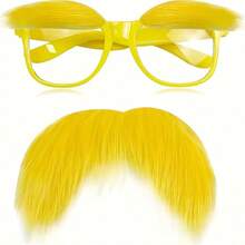 Funny Yellow Disguise Accessories Set, Including Eyebrows Glasses, Fake Mustache, Suitable For Halloween, Christmas, Masquerade, Party, Photography Props - Multicolor - View 7