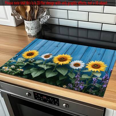 1pc Sunflower Theme Style Coffee Machine Mats, Dish Mats, Tableware Mats, Table Mats, Especially Suitable For Coffee Machines And Coffee Pots, Bar Mats, Bar Accessories, Very Suitable For Kitchen Use.