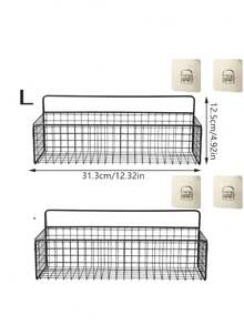 1/2pcs Bathroom Wall Mounted Shelf Organizer, Steel Wire Storage Rack For Bathroom, Kitchen And Dorm, Rust-Proof Metal Shower Caddy Basket For Storing Toiletries, Shampoo, Conditioner, Cosmetics, Etc. - Grid - View 15