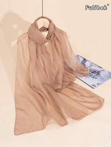 1pc Women's Lightweight Chiffon Solid Color Scarf, Versatile Shawl/Wrap, Breathable For Daily, Travel & Leisure Use, All Seasons,Beach Towel,Holiday - Khaki - View 6