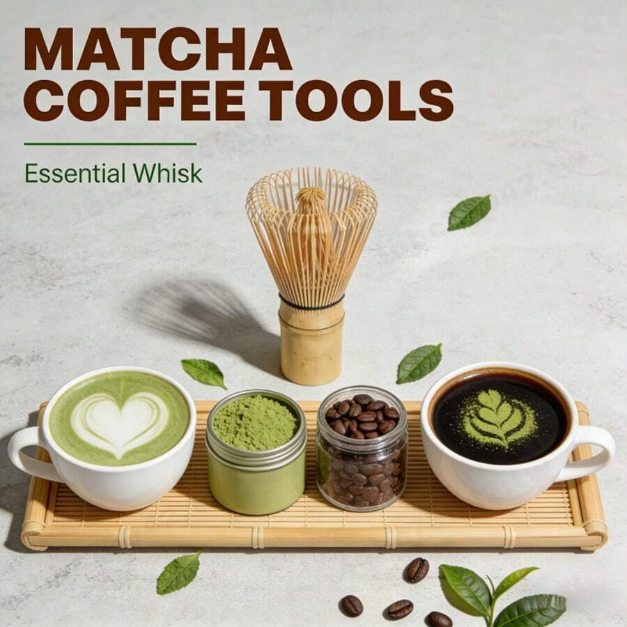 Natural Bamboo Matcha Whisk - Traditional Matcha Starter Set - Japanese Tea Ceremony Tools - Random Color/style - View 1