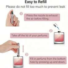 5/2/1pc 5ml Refillable Mini Portable Perfume Spray Bottle - Gold+Silver+Black+Pink+Purple - View 6