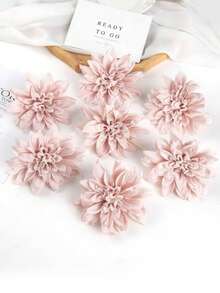 5/15/25pcs Artificial Flowers, Dahlia, Chrysanthemum, Wedding Decor, Fake Plants, Indoor Decoration, Autumn Decor, Garden Autumn Decor, Centerpiece, DIY Candy Box, Party Favors, Decorations, Bridal Wrist Corsage, Bouquet Box, Home Decor Accessories, Valentine's Day, Mother's Day Gift, Flower Box Materials, New Year Decoration - Dusty Pink - View 3