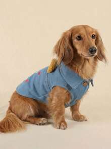 PETCIRCLE Áo khoác dễ thương cho thú cưng nhỏ, bền và có thể giặt được. - Màu xanh lam - Xem 3