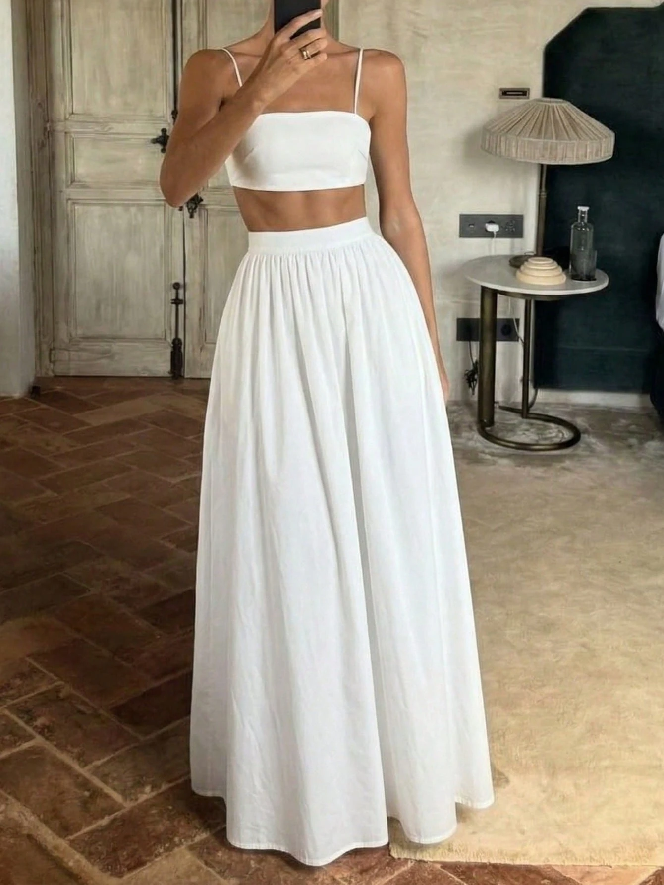 Women'S Casual Summer Vacation & Commute Minimalist Solid Color Cropped