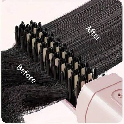 1 máy duỗi và uốn tóc cầm tay đa năng, lược ion sạc USB, sạc chống bỏng, thích hợp cho du lịch, món quà tuyệt vời cho phái nữ. Bàn chải duỗi tóc điện 2200mAh, máy duỗi tóc đa chức năng, dụng cụ tạo kiểu tóc ion âm chống bỏng, ưu đãi đặc biệt mùa xuân và mùa thu.