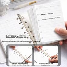 1 pieza Cubierta de cuaderno rellenable M5 - Textura de piel de PU, correa portátil, páginas rellenables en blanco, cuaderno reutilizable adecuado para viajes, ideal para amantes de los diarios y registro creativo diario - Cuaderno en blanco - Ver 8