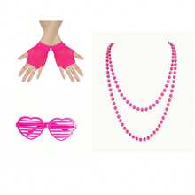 Bộ 3 món phụ kiện dự tiệc phong cách retro thập niên 80 - Kính râm kiểu rèm cửa + Vòng cổ + Găng tay lưới, phụ kiện thời trang nữ cho lễ hội âm nhạc, Halloween, tiệc Giáng sinh, phù hợp cho mặc hàng ngày và các lễ hội, quà tặng ngày lễ. - Nhiều màu - Xem 11