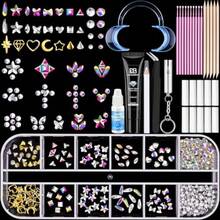Toot Gem Kit Toot Gems Kit  Teet Ginners Starter Crystals Teet Gem Ewelry  Women Men Zling Gems Ki Wit Pickup Tools. - 01 ClearAB 牙齒寶石 - 查看 7