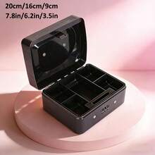 Portable Key Box, Steel Cash Box With Lock For Home/Store, 2-Layer Coin Tray, Sturdy Steel Cash Box With Handle For Storing Coins, Jewelry, Valuables, Suitable For Home Use - Multicolor - View 22