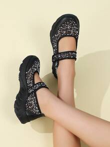 女士透气网面套脚鞋，春夏款 - 黑色 - 查看 8