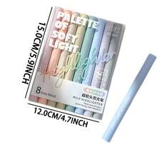 8pcs Soft Tip Fluorescent Highlighter Pens, Vibrant Color Markers For Underlining, Journaling, Coloring, Smooth Writing, Best For Students, School, Office Supplies, Classroom Rewards, Holiday Gifts - Multicolor - View 8